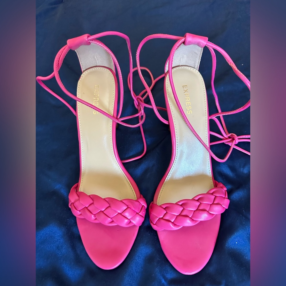 Express Pink Braided Heels